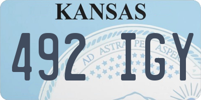 KS license plate 492IGY