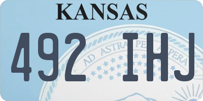 KS license plate 492IHJ