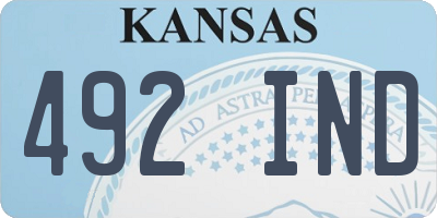 KS license plate 492IND