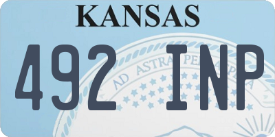 KS license plate 492INP