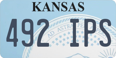 KS license plate 492IPS