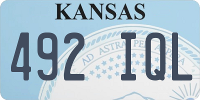 KS license plate 492IQL