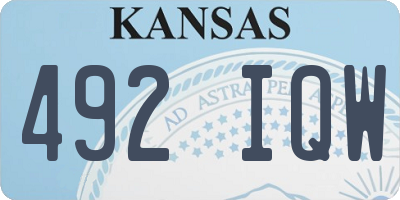 KS license plate 492IQW