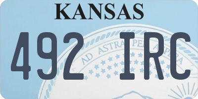 KS license plate 492IRC