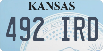 KS license plate 492IRD