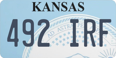KS license plate 492IRF