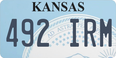 KS license plate 492IRM