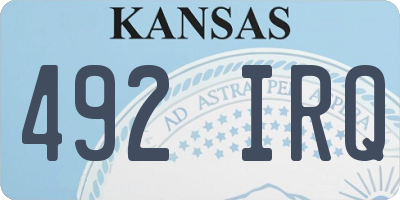 KS license plate 492IRQ
