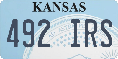 KS license plate 492IRS