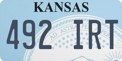 KS license plate 492IRT