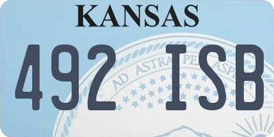 KS license plate 492ISB