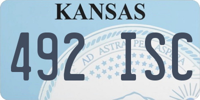 KS license plate 492ISC