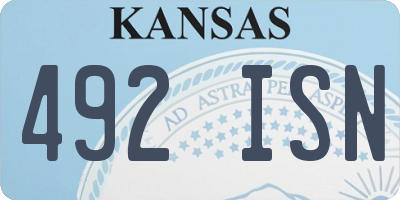 KS license plate 492ISN