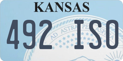KS license plate 492ISO