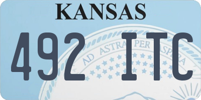 KS license plate 492ITC