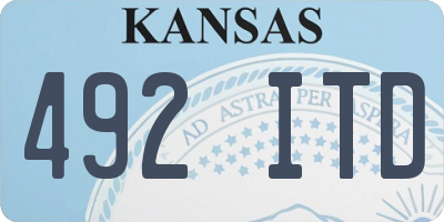 KS license plate 492ITD