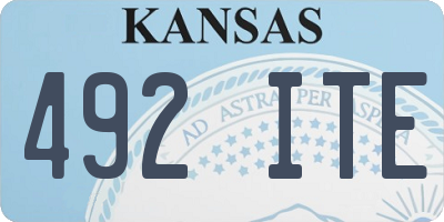KS license plate 492ITE