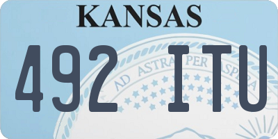 KS license plate 492ITU