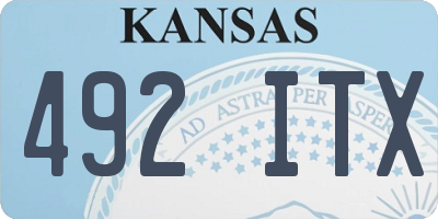 KS license plate 492ITX