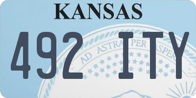 KS license plate 492ITY