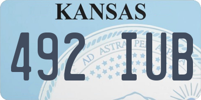 KS license plate 492IUB