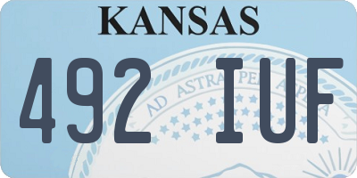 KS license plate 492IUF