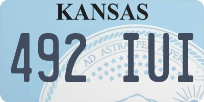 KS license plate 492IUI