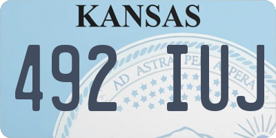 KS license plate 492IUJ