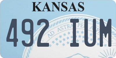 KS license plate 492IUM