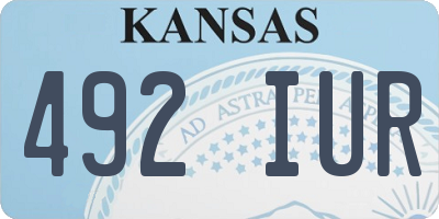 KS license plate 492IUR