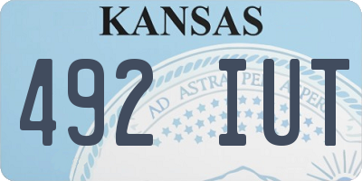 KS license plate 492IUT