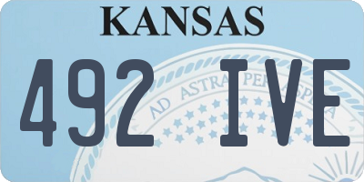 KS license plate 492IVE