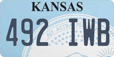 KS license plate 492IWB