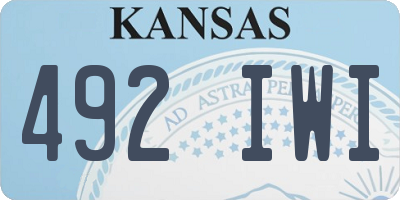 KS license plate 492IWI