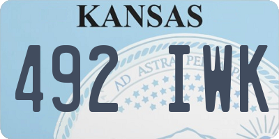 KS license plate 492IWK