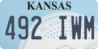KS license plate 492IWM