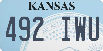 KS license plate 492IWU