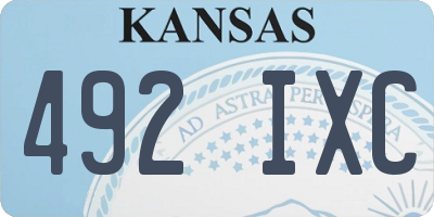 KS license plate 492IXC