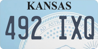 KS license plate 492IXQ