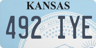 KS license plate 492IYE