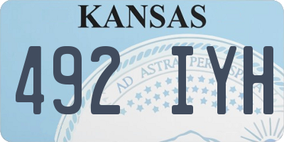 KS license plate 492IYH
