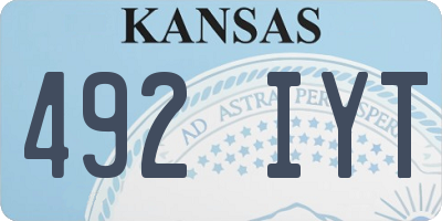 KS license plate 492IYT