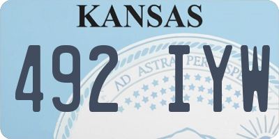 KS license plate 492IYW