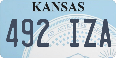 KS license plate 492IZA
