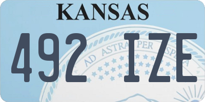 KS license plate 492IZE