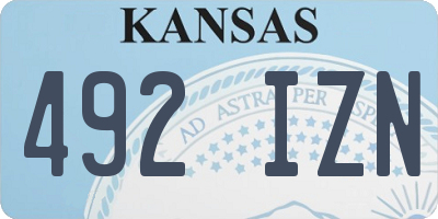 KS license plate 492IZN