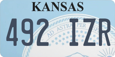 KS license plate 492IZR