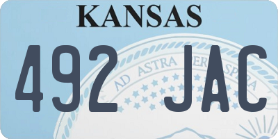 KS license plate 492JAC