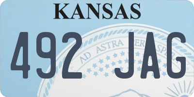 KS license plate 492JAG