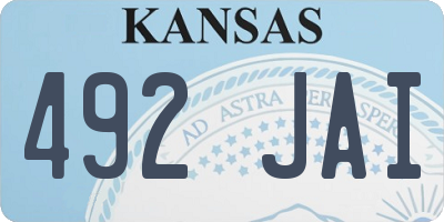 KS license plate 492JAI